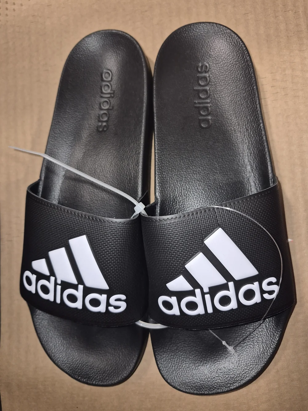 Adidas Men’s Adilette Comfort Slide Sandals - Black/White